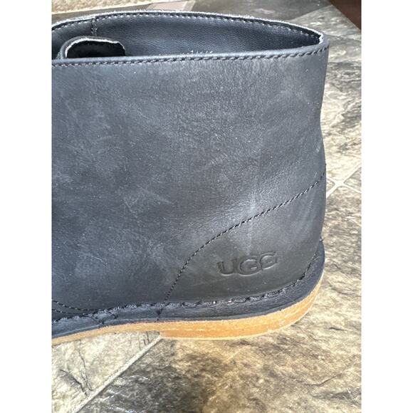 UGG Freamon Men\'s Black Leather Chukka Boots Size 11.5 – Lace-Up Ankle Style main image 4